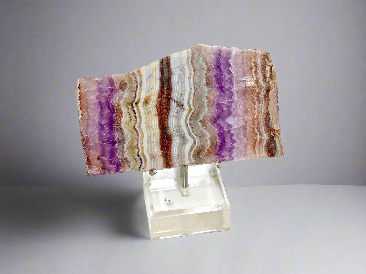 Amethyst with Lace Agate Slab