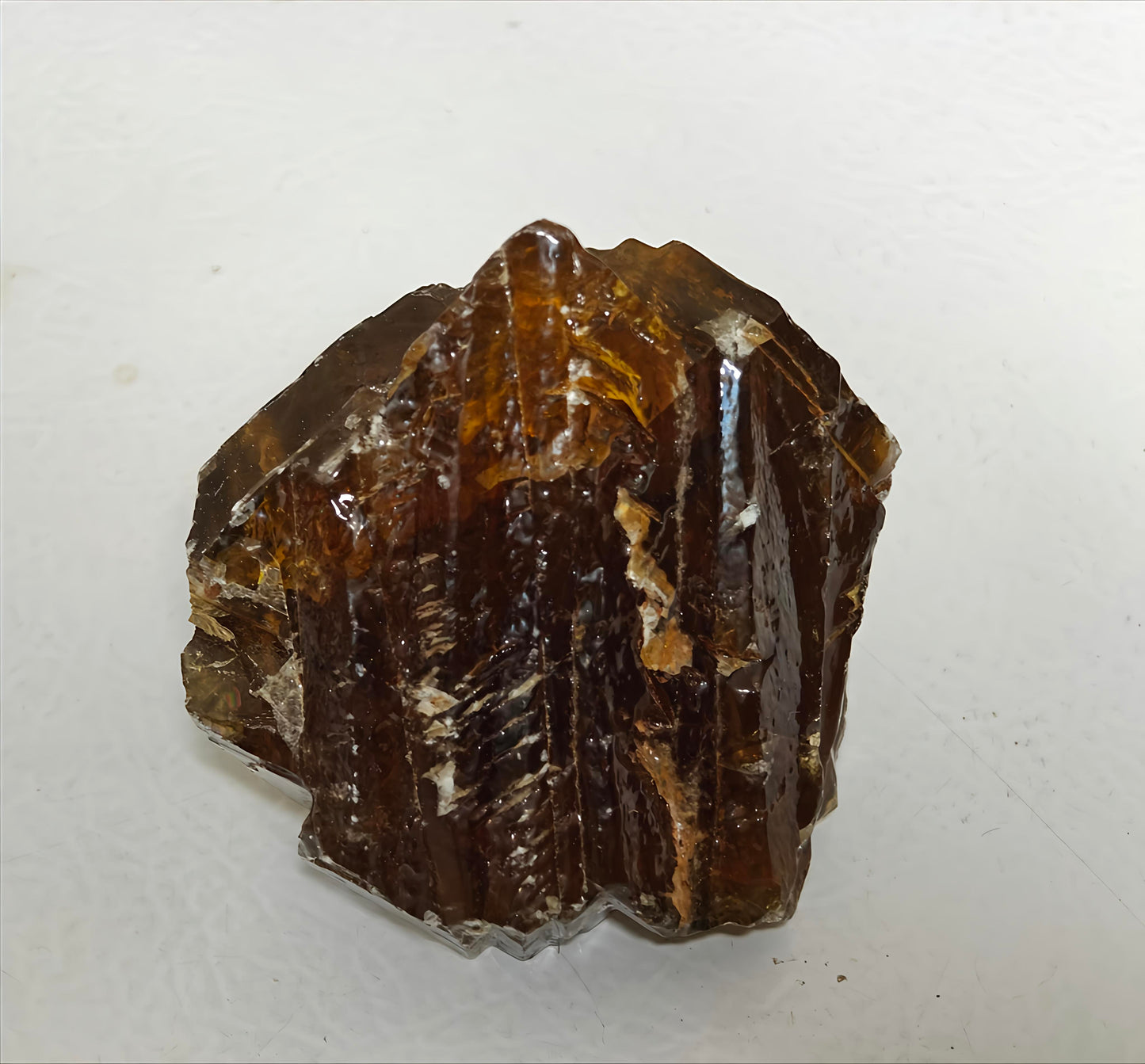 (UV) Amber Calcite Raw Block