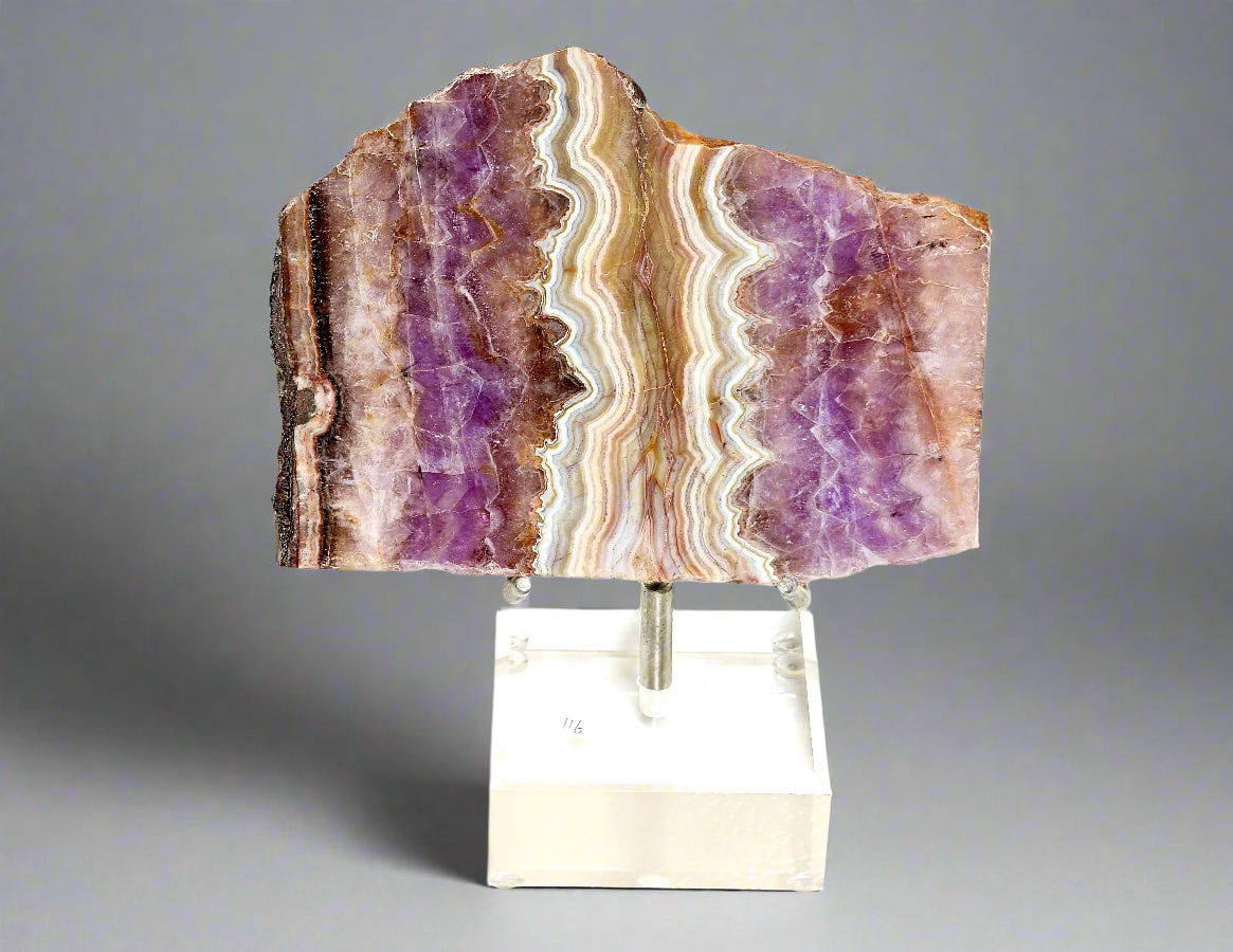 Amethyst with Lace Agate Slab