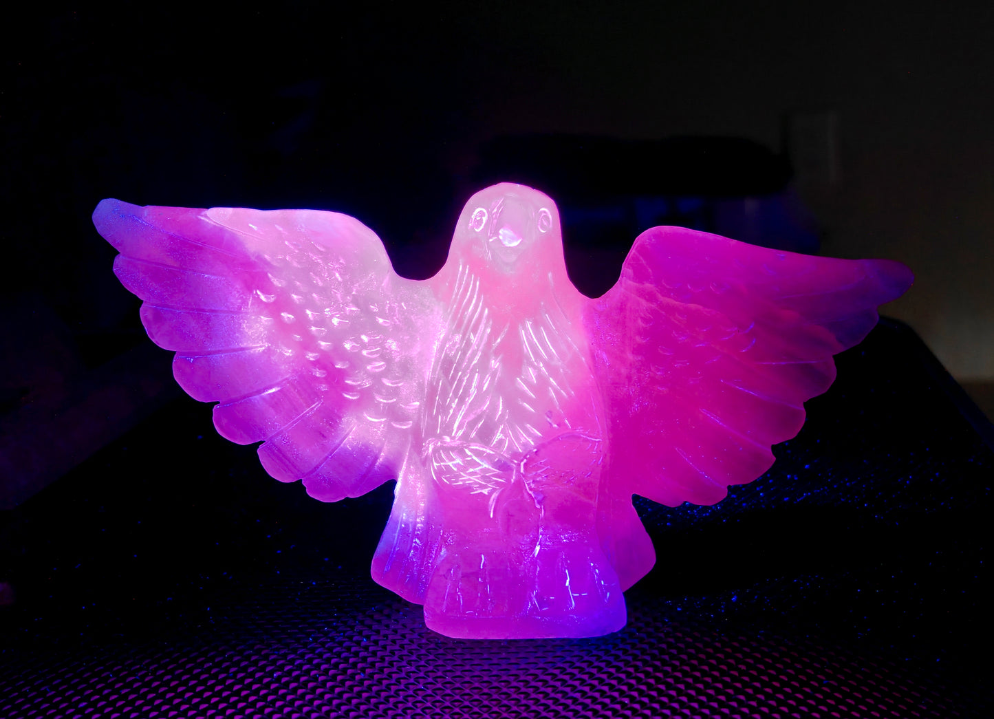 Pink Calcite Pigeon Carving